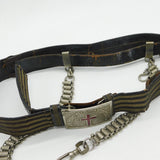 Victorian Masonic Knights Templar Silver Plate Enamel Uniform Belt c1900 Antique