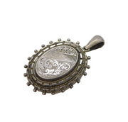 Victorian Aesthetic Sterling Silver Floral Sweetheart Locket Antique c1880s
