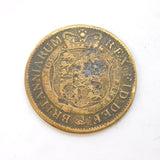 George III 'Forgery Half-Crown' Copper Coin Antique 1818 Fair Condition