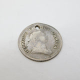 George III Bank of Ireland Five Pence Bank Token Coin Antique 1805 Drilled