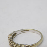 9ct White Gold & Brilliant Cut Diamond Half-Eternity Ring Vintage c1990 London