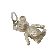 Sterling Silver Teddy Bear Charm Pendant Vintage c1970