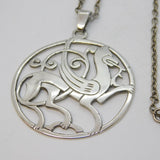 Shetland Scottish Sterling Silver Quendale Beast Pendant Necklace Vintage