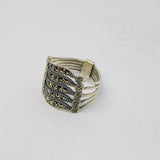 Sterling Silver Art Deco Marcasite Dress Ring Antique c1930 Size L 1/2