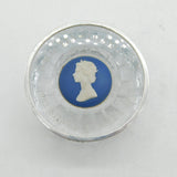Elizabeth II Sterling Silver Cut Glass Wedgwood Jubilee Paperweight Vintage
