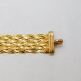 Italian Gold On Sterling Silver Flat Braided Collar Necklace Contemporary c2000