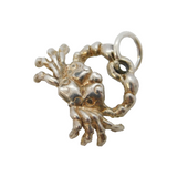 Sterling Silver Crab Charm Pendant Vintage c1970s