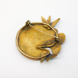 Sterling Silver Gilt & Black-White Enamel Panda Brooch Pin Vintage c1960