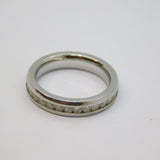 Stainless Steel Paste Set Eternity Band Ring Vintage c2000 Size J 1/2