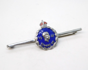 Silver Plated Blue Enamel King Edward VIII Coronation Brooch Antique 1937