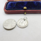 Sterling Silver King George V Threepence Coin Charm Pendant Antique 1912