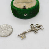 Sterling Silver 18th Birthday Key Charm Pendant Vintage c1970