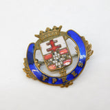 WW1-era Gilt Metal Colourful Enamel Ypres Sweetheart Brooch Antique c1916
