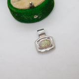 Sterling Silver Opal Drop Charm Pendant Vintage c1970