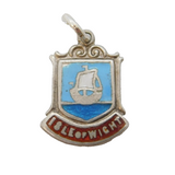 Sterling Silver Enamel Isle of Wight Charm Pendant Vintage c1970s