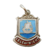 Sterling Silver Enamel Isle of Wight Charm Pendant Vintage c1970s
