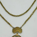 18th Century Spanish Colonial Silver Gilt Reliquary Floral Necklace Antique