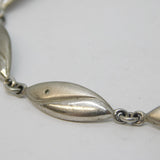 Sterling Silver & Diamond Set Modernist Panel Bracelet Vintage c1990s