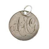 Sterling Silver Monogram Threepence Coin Charm Pendant Vintage c1970s