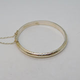 Sterling Silver Floral Pattern Childs Christening Bangle Bracelet Vintage