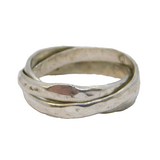 Studio Sterling Silver Planished Triple Trinity Ring Vintage 1972 London