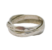 Studio Sterling Silver Planished Triple Trinity Ring Vintage 1972 London