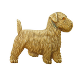 20th Century Sterling Silver Gilt Terrier Dog Brooch Vintage c1950s