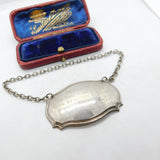 Silver Plated Decanter Label With Freemasons Insription Vintage c1970