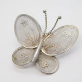 Sterling Silver Filigree Form Butterfly Brooch Pin Vintage c1970