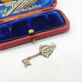 Sterling Silver Commemorative 18th Birthday Key Charm Pendant Vintage c1970