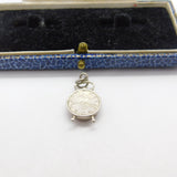 Sterling Silver Alarm Clock Charm Pendant Vintage c1970