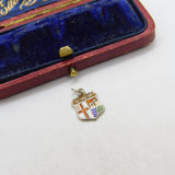 Sterling Silver and Enamel Travel Shield 'GWR' Charm Pendant Vintage c1970