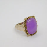 Sterling Silver Cabochon Light Amethyst Studio Dress Ring Vintage c1970 Size N