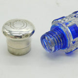 19th Century Sterling Silver Topped Double-Ended Scent Bottle Antique c1880s