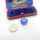 Sterling Silver Coloured Glass Bead Charm Pendant Vintage c1970