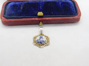 Sterling Silver and Hand Painted Dutch Ceramic Charm Pendant Vintage c1970