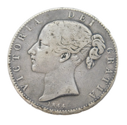 Queen Victoria Silver Young Head Crown Coin 1844 Star Stop Edge Antique