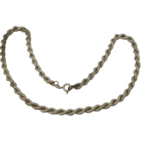 Sterling Silver Essential Rope Chain Necklace Vintage c1970 40cm Length