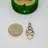 Sterling Silver Celtic Knot Style Charm Pendant Vintage c1970