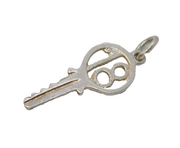 Sterling Silver 18th Birthday Key Charm Pendant Vintage c1970s