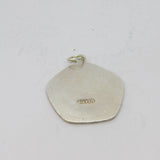 Sterling Silver Patterned & Textured Edge St Christopher Pendant Vintage c1970