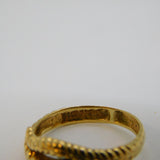 9ct Yellow Gold & Diamond Set Snake or Serpent Dress Ring Vintage London
