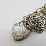 Sterling Silver Chunky Curb Link Charm Bracelet Vintage 1978 London