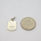 Sterling Silver Ashton-U-Lyne Enamel Shield Souvenir Charm Pendant Vintage c1970