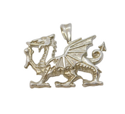 Sterling Silver Large Welsh Dragon Pendant Vintage c1970s