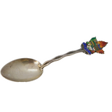 Sterling Silver & Enamel Maple Leaf Souvenir Spoon Vintage c1970