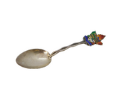 Sterling Silver & Enamel Maple Leaf Souvenir Spoon Vintage c1970