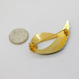 Scandinavian Sterling Silver Gilt Green Enamel Floral Spray Brooch Vintage