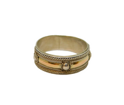 Sterling Silver & Gilt Byzantine Style Studio Band Ring Vintage c1970 Size O