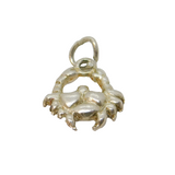 Sterling Silver Crab Cancer Horoscope Symbol Charm Pendant Vintage c1970